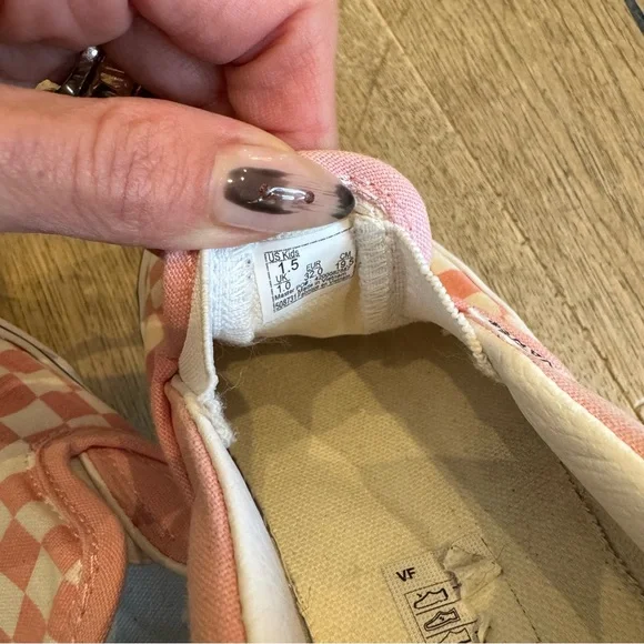 Vans Kids Pink and White Checkered Slip-On Sneakers - Picture 6 of 6